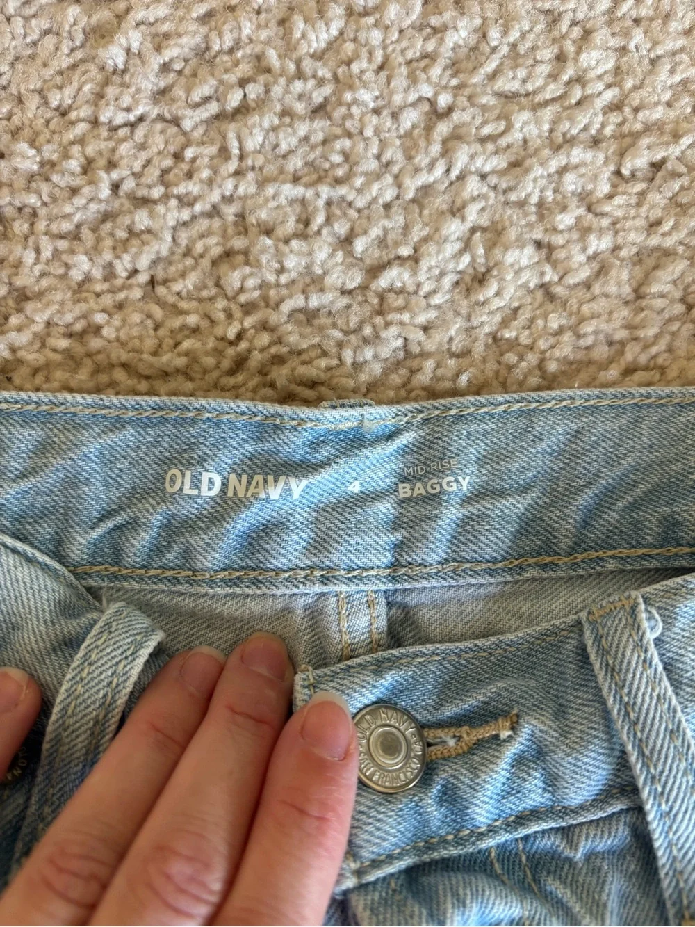 Old Navy Baggy Light Blue Denim long Cutoff Shorts
